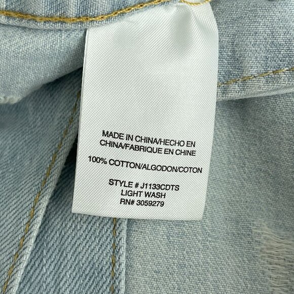 Thread & Supply Light‎ Wash Denim Trucker Jacket Distressed Frayed Hem Womens S - Picture 6 of 11